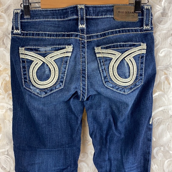 Big Star Liv Distressed Cropped Cuffed Capri Jeans Summer Whitewashed Vintage 25 - Picture 7 of 14